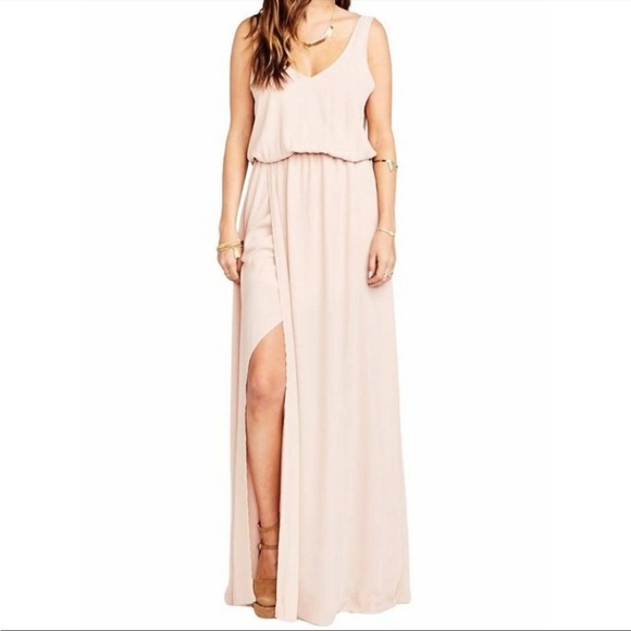 Show me your mumu Kendall Maxi Dress ~ Dusty Blush Crisp S - Picture 1 of 1